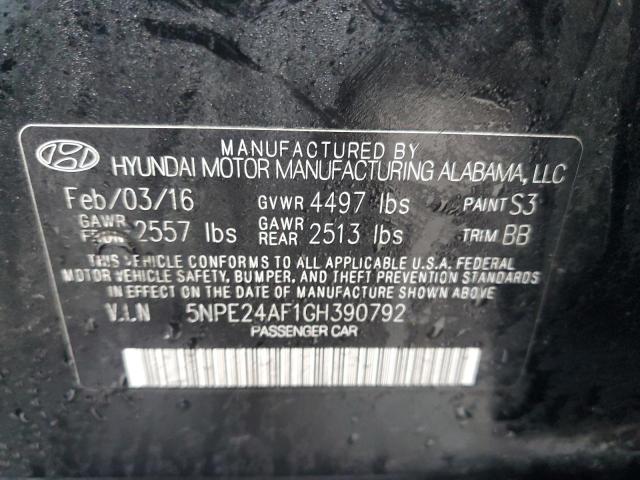 Photo 11 VIN: 5NPE24AF1GH390792 - HYUNDAI SONATA 