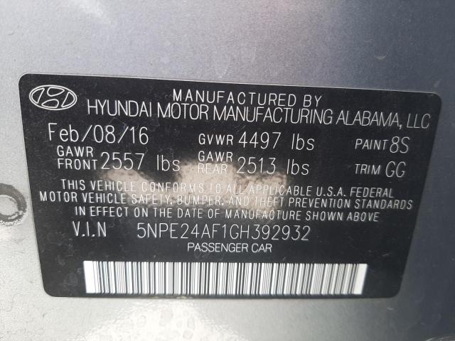 Photo 9 VIN: 5NPE24AF1GH392932 - HYUNDAI SONATA SE 