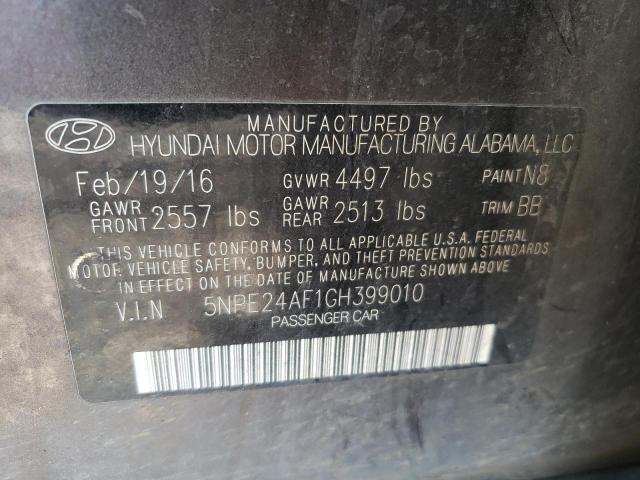 Photo 9 VIN: 5NPE24AF1GH399010 - HYUNDAI SONATA SE 