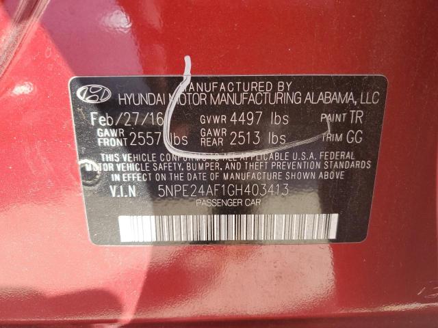 Photo 11 VIN: 5NPE24AF1GH403413 - HYUNDAI SONATA 