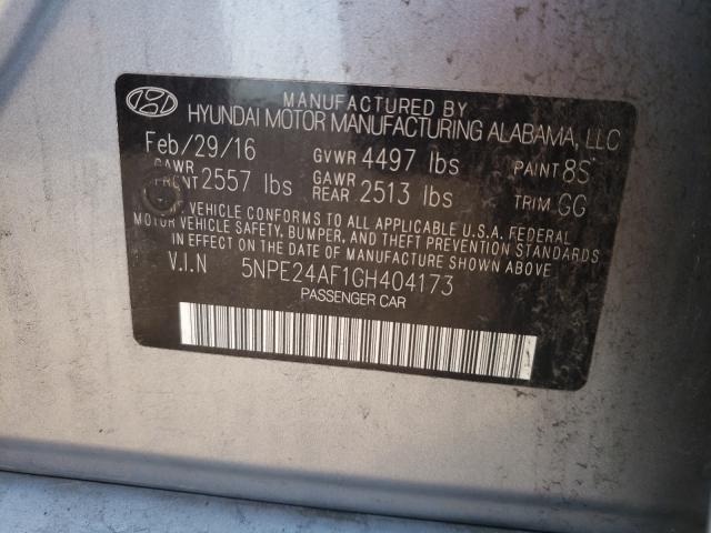 Photo 9 VIN: 5NPE24AF1GH404173 - HYUNDAI SONATA SE 