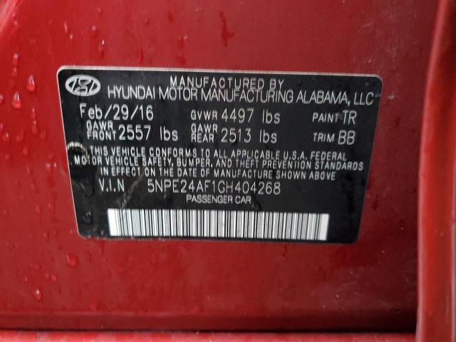 Photo 11 VIN: 5NPE24AF1GH404268 - HYUNDAI SONATA 