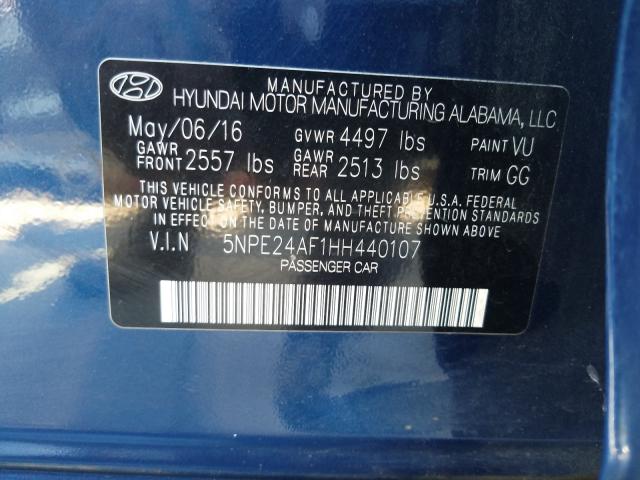 Photo 9 VIN: 5NPE24AF1HH440107 - HYUNDAI SONATA SE 