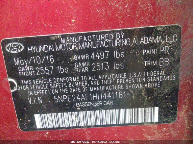 Photo 8 VIN: 5NPE24AF1HH441161 - HYUNDAI SONATA 