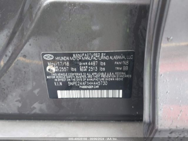 Photo 8 VIN: 5NPE24AF1HH445730 - HYUNDAI SONATA 