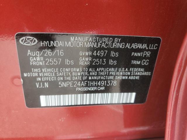 Photo 11 VIN: 5NPE24AF1HH491378 - HYUNDAI SONATA 