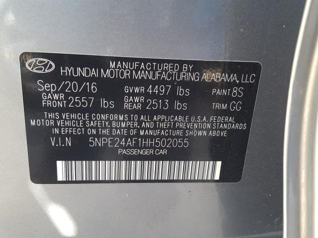 Photo 9 VIN: 5NPE24AF1HH502055 - HYUNDAI SONATA SE 