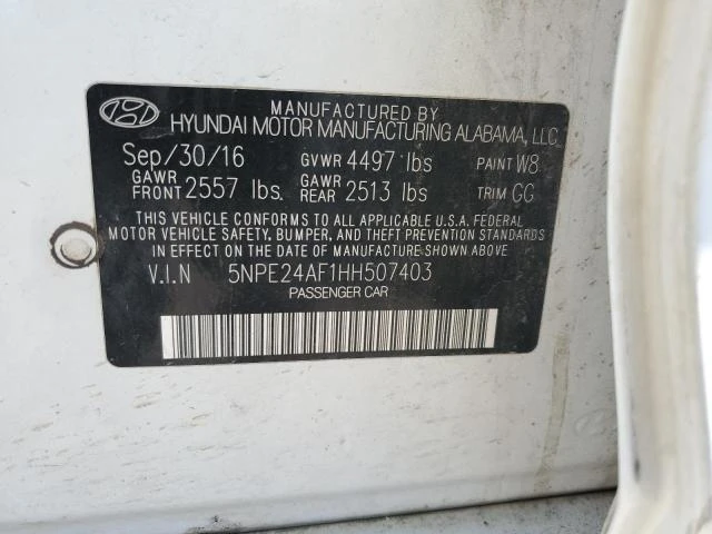 Photo 11 VIN: 5NPE24AF1HH507403 - HYUNDAI SONATA SE 