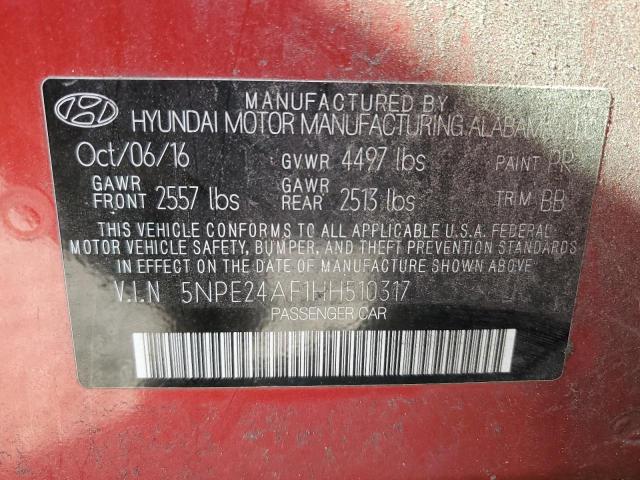 Photo 11 VIN: 5NPE24AF1HH510317 - HYUNDAI SONATA SE 