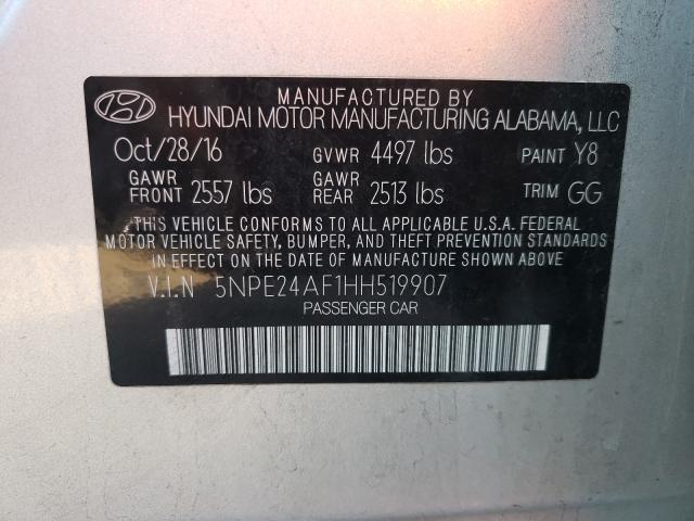 Photo 9 VIN: 5NPE24AF1HH519907 - HYUNDAI SONATA SE 