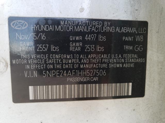 Photo 9 VIN: 5NPE24AF1HH527506 - HYUNDAI SONATA SE 