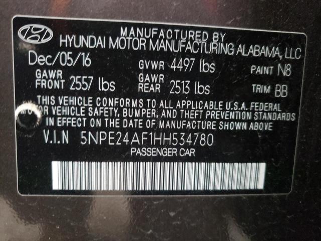 Photo 9 VIN: 5NPE24AF1HH534780 - HYUNDAI SONATA SE 