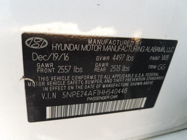 Photo 9 VIN: 5NPE24AF1HH540448 - HYUNDAI SONATA SE 