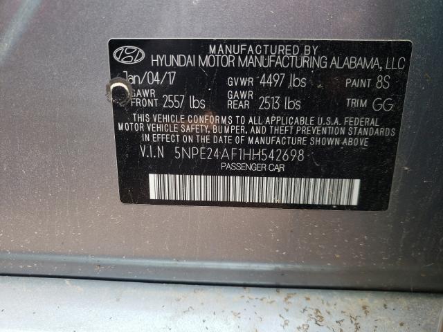 Photo 9 VIN: 5NPE24AF1HH542698 - HYUNDAI SONATA SE 