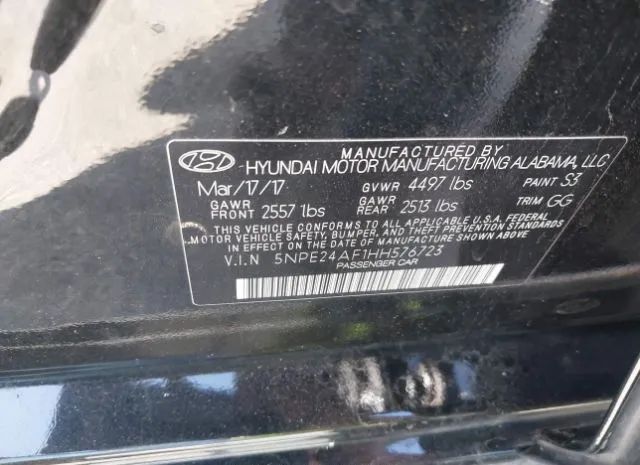 Photo 8 VIN: 5NPE24AF1HH576723 - HYUNDAI SONATA 