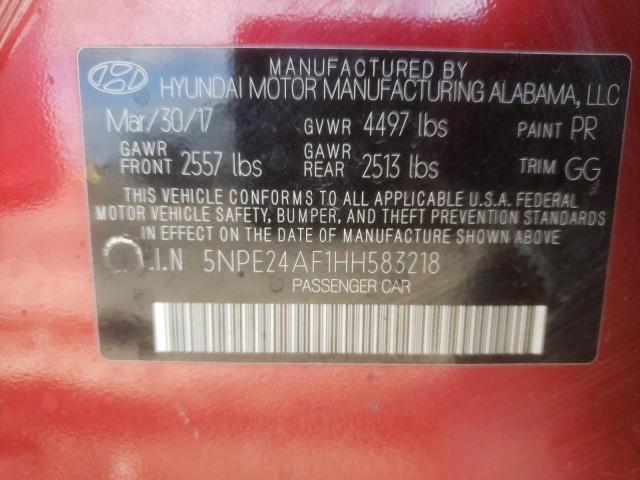 Photo 11 VIN: 5NPE24AF1HH583218 - HYUNDAI SONATA 