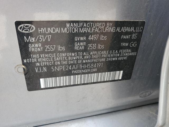 Photo 11 VIN: 5NPE24AF1HH584191 - HYUNDAI SONATA 