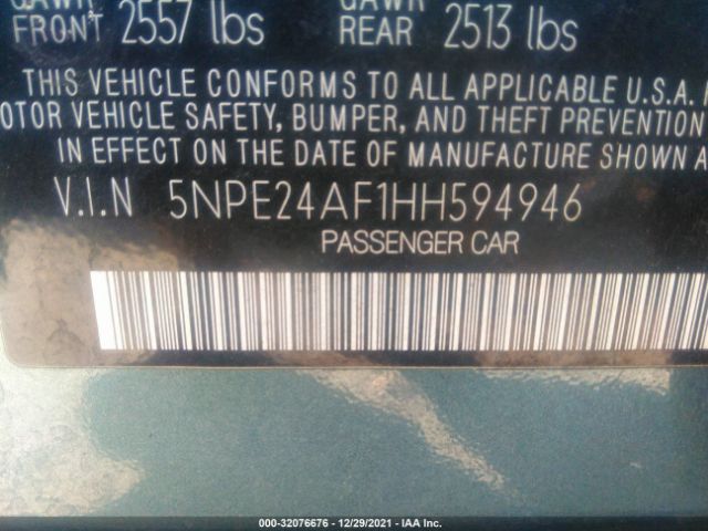 Photo 8 VIN: 5NPE24AF1HH594946 - HYUNDAI SONATA 