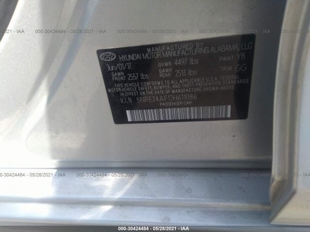 Photo 8 VIN: 5NPE24AF1JH611086 - HYUNDAI SONATA 