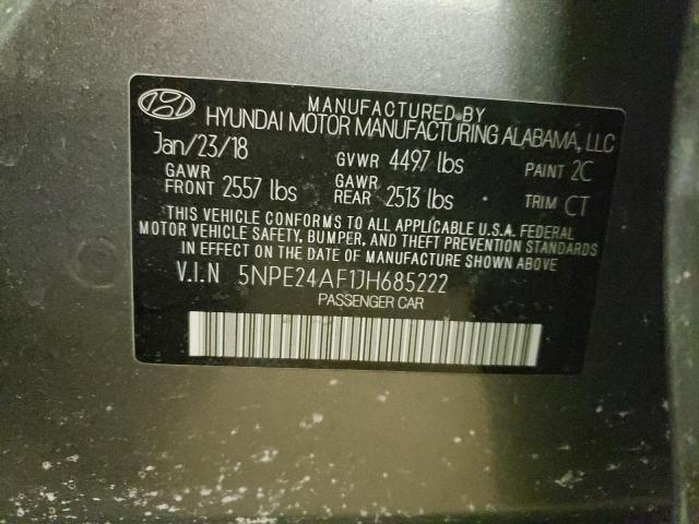 Photo 11 VIN: 5NPE24AF1JH685222 - HYUNDAI SONATA SE 