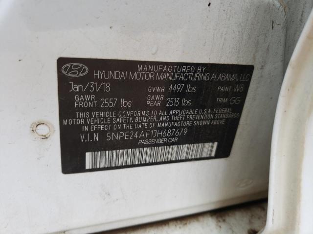 Photo 9 VIN: 5NPE24AF1JH687679 - HYUNDAI SONATA SE 