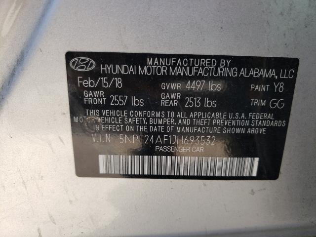 Photo 9 VIN: 5NPE24AF1JH693532 - HYUNDAI SONATA SE 