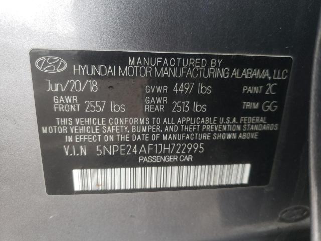 Photo 11 VIN: 5NPE24AF1JH722995 - HYUNDAI SONATA 