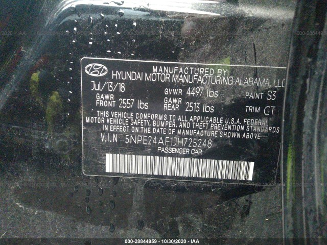 Photo 8 VIN: 5NPE24AF1JH725248 - HYUNDAI SONATA 