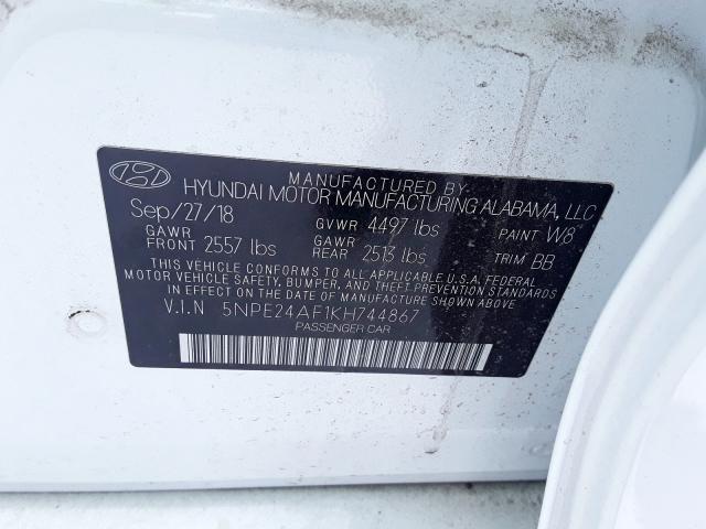 Photo 9 VIN: 5NPE24AF1KH744867 - HYUNDAI SONATA SE 