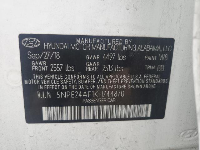 Photo 11 VIN: 5NPE24AF1KH744870 - HYUNDAI SONATA SE 