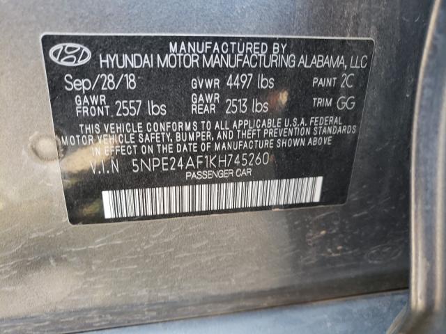 Photo 9 VIN: 5NPE24AF1KH745260 - HYUNDAI SONATA SE 