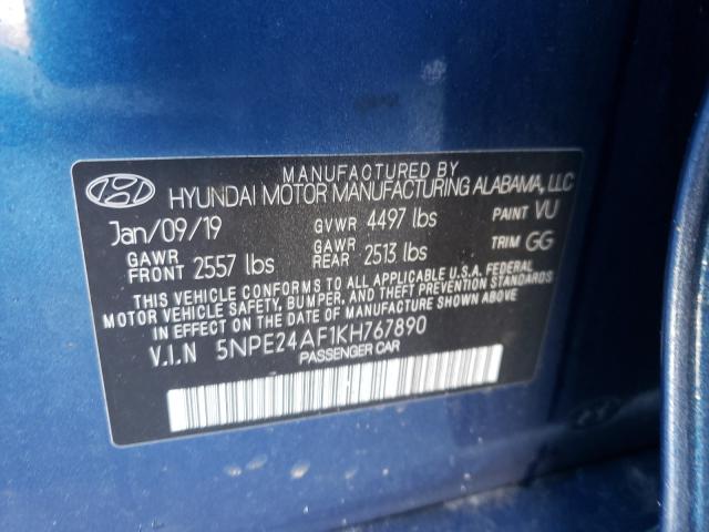 Photo 9 VIN: 5NPE24AF1KH767890 - HYUNDAI SONATA SE 