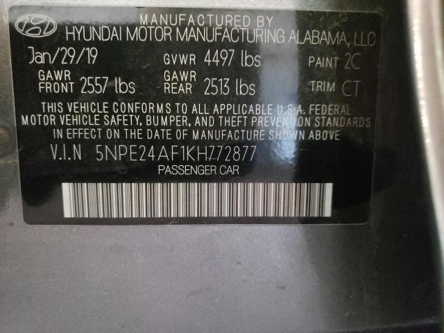 Photo 11 VIN: 5NPE24AF1KH772877 - HYUNDAI SONATA SE 