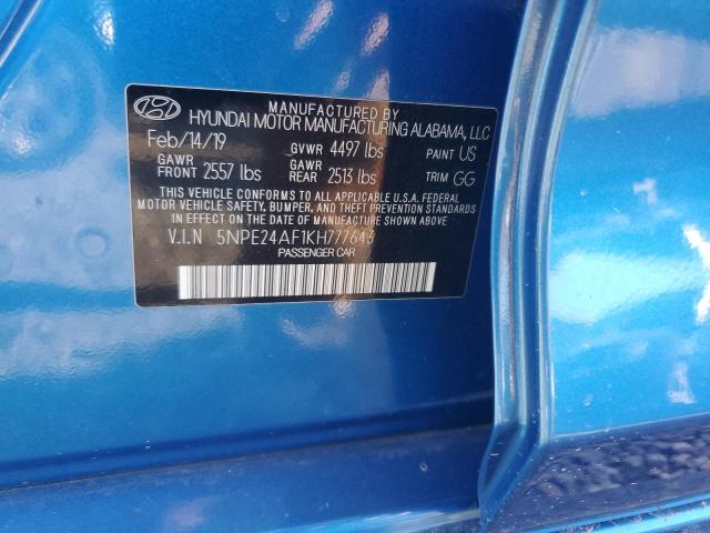 Photo 11 VIN: 5NPE24AF1KH777643 - HYUNDAI SONATA 