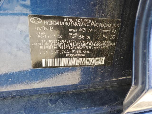 Photo 11 VIN: 5NPE24AF1KH802850 - HYUNDAI SONATA 