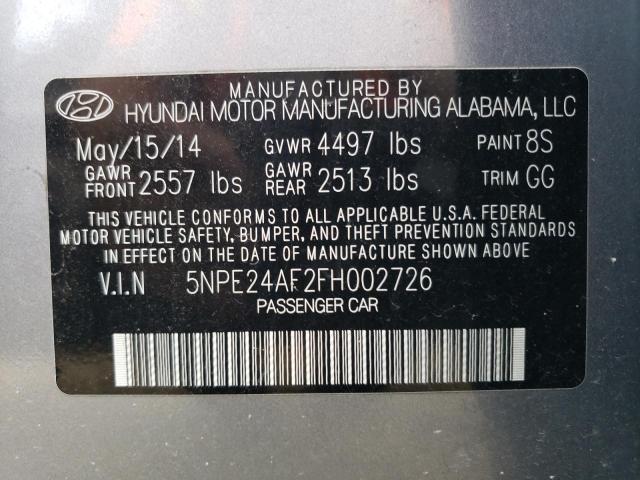 Photo 11 VIN: 5NPE24AF2FH002726 - HYUNDAI SONATA SE 