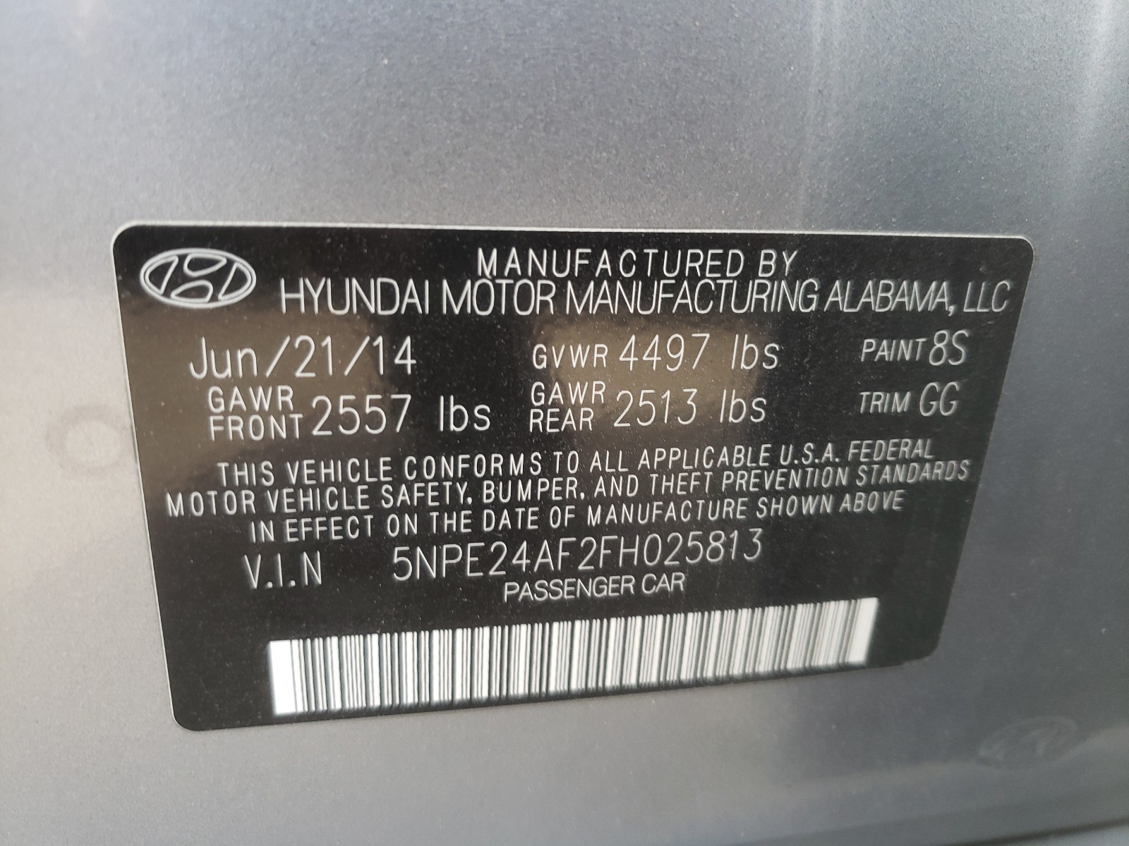 Photo 9 VIN: 5NPE24AF2FH025813 - HYUNDAI SONATA SE 