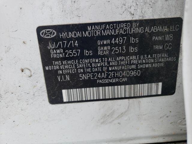 Photo 9 VIN: 5NPE24AF2FH040960 - HYUNDAI SONATA SE 