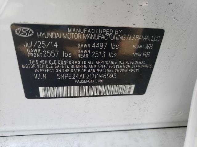 Photo 9 VIN: 5NPE24AF2FH046595 - HYUNDAI SONATA 