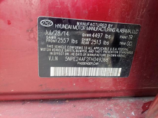 Photo 9 VIN: 5NPE24AF2FH049268 - HYUNDAI SONATA SE 