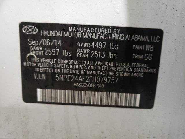 Photo 9 VIN: 5NPE24AF2FH079757 - HYUNDAI SONATA SE 