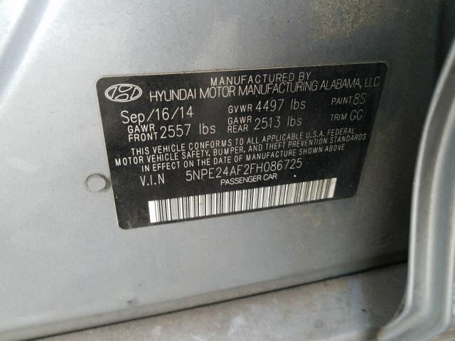 Photo 9 VIN: 5NPE24AF2FH086725 - HYUNDAI SONATA SE 