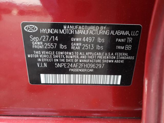 Photo 9 VIN: 5NPE24AF2FH096297 - HYUNDAI SONATA SE 