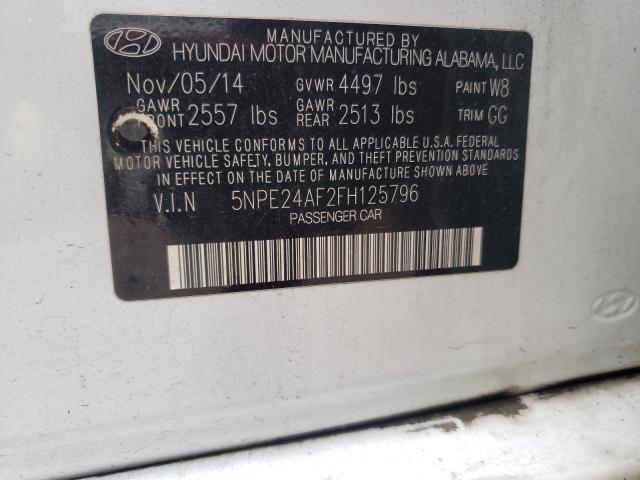 Photo 9 VIN: 5NPE24AF2FH125796 - HYUNDAI SONATA SE 