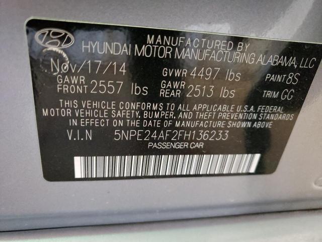 Photo 9 VIN: 5NPE24AF2FH136233 - HYUNDAI SONATA SE 