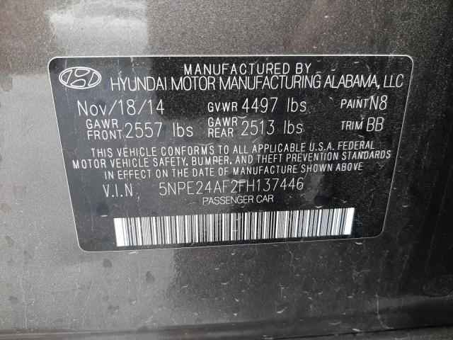 Photo 9 VIN: 5NPE24AF2FH137446 - HYUNDAI SONATA 