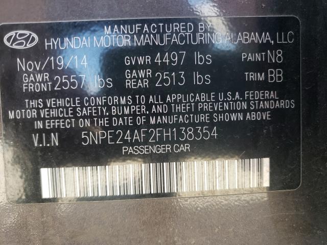 Photo 9 VIN: 5NPE24AF2FH138354 - HYUNDAI SONATA SE 