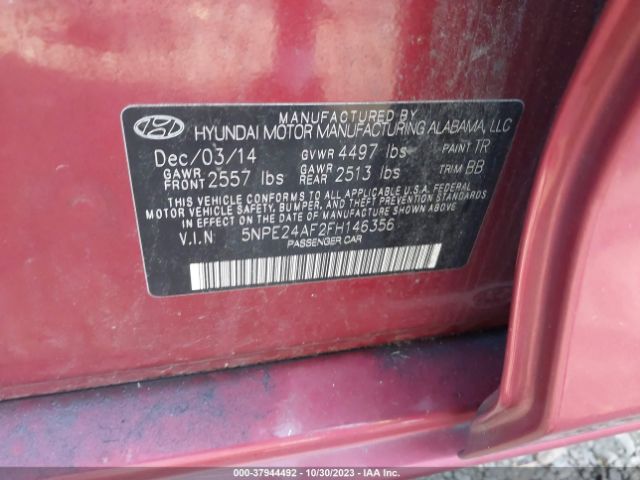 Photo 8 VIN: 5NPE24AF2FH146356 - HYUNDAI SONATA 