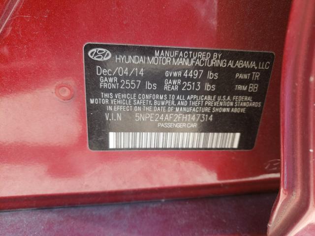 Photo 9 VIN: 5NPE24AF2FH147314 - HYUNDAI SONATA SE 