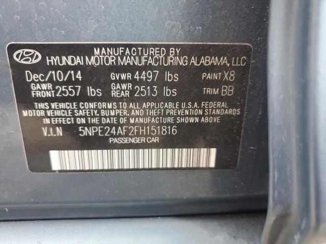 Photo 9 VIN: 5NPE24AF2FH151816 - HYUNDAI SONATA SE 